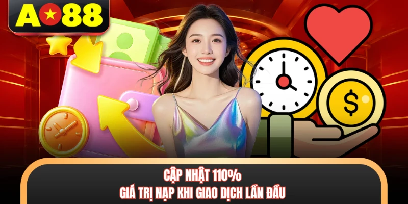 Khuyến Mãi AO88 - Cập Nhật 5+ Sự Kiện Siêu Hot Cho Hội Viên 1 Cập nhật 110% giá trị nạp khi giao dịch lần đầu